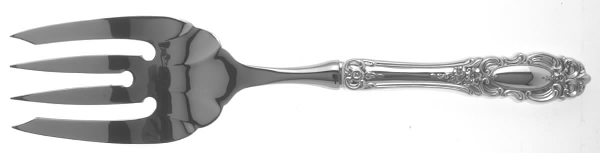 Grand Duchess (Sterling, 1973) Large Stainless-Tine Cold Meat Serving Fork by Towle Silver-1