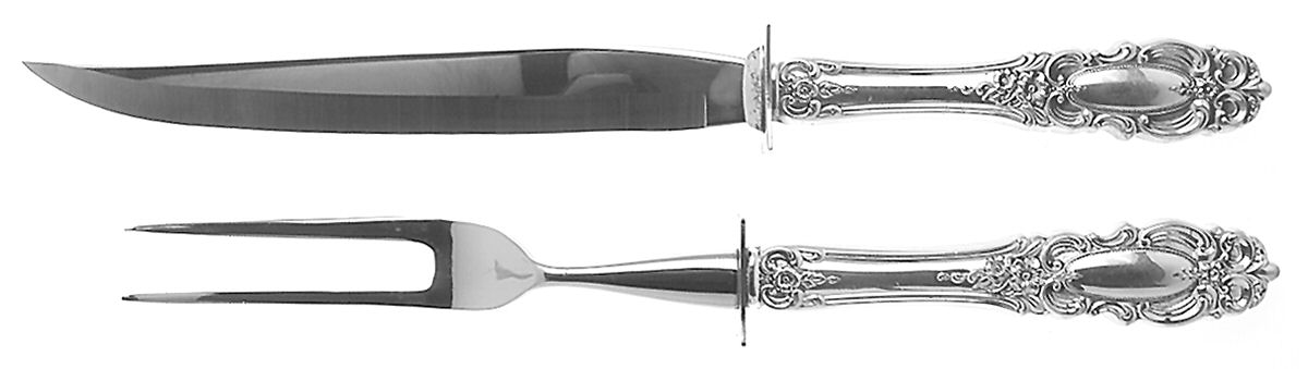 Grand Duchess (Sterling, 1973) Small Stainless Blade 2-Piece Steak Carving Set by Towle Silver-1