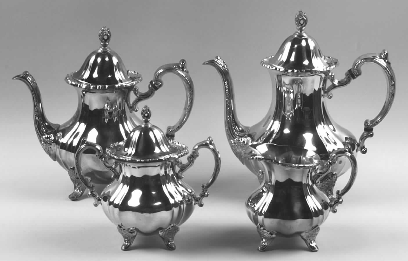 Grand Duchess (Silverplate, Hollowware) (4 Piece) Silverplate Tea Set by Towle Silver-1