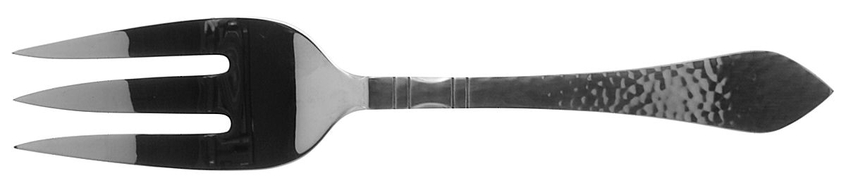 Hammered Antique (Stainless) Large Solid Cold Meat Serving Fork by Towle Silver-1