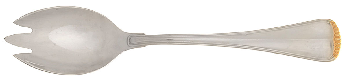 Hamilton (Stainless, Gold Accent) Pierced Tablespoon (Serving Spoon) by Towle Silver-1