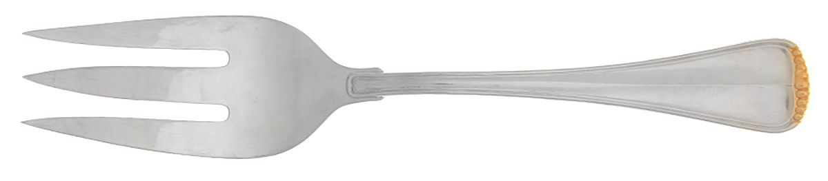Hamilton (Stainless, Gold Accent) Large Solid Cold Meat Serving Fork by Towle Silver-1