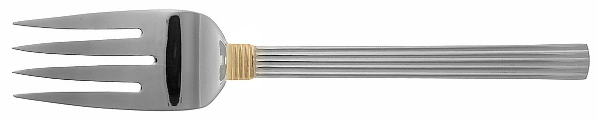 Intervale Gold (Stainless, Gold Accent) Large Solid Cold Meat Serving Fork by Towle Silver-1