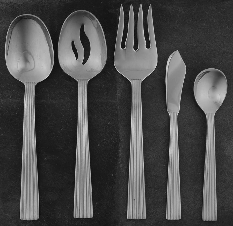 Ionic (Stainless) 5 Piece Hostess Set by Towle Silver-1