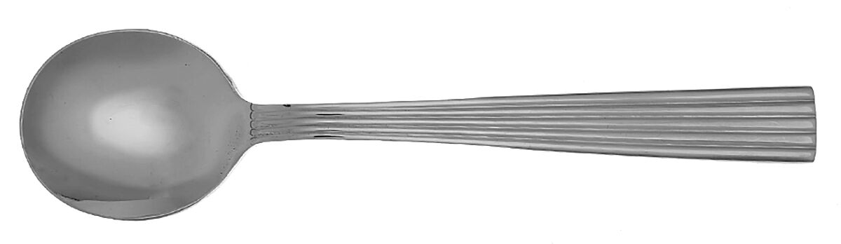 Ionic (Stainless) Round Bowl Soup Spoon (Cream Soup) HC by Towle Silver-1