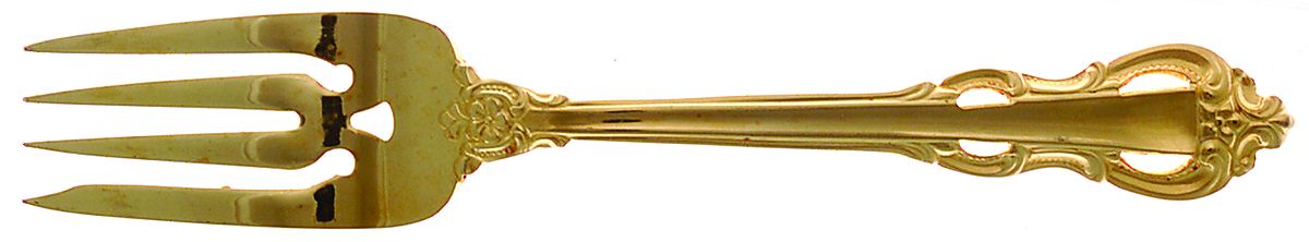 King Arthur Gold (Gold Electroplate, 1988) Individual Salad Fork by Towle Silver-1