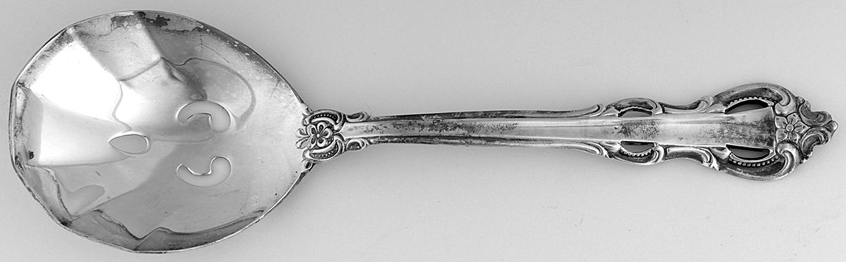 King Arthur (Silverplate, 1986) Solid Pierced Casserole Spoon by Towle Silver-1
