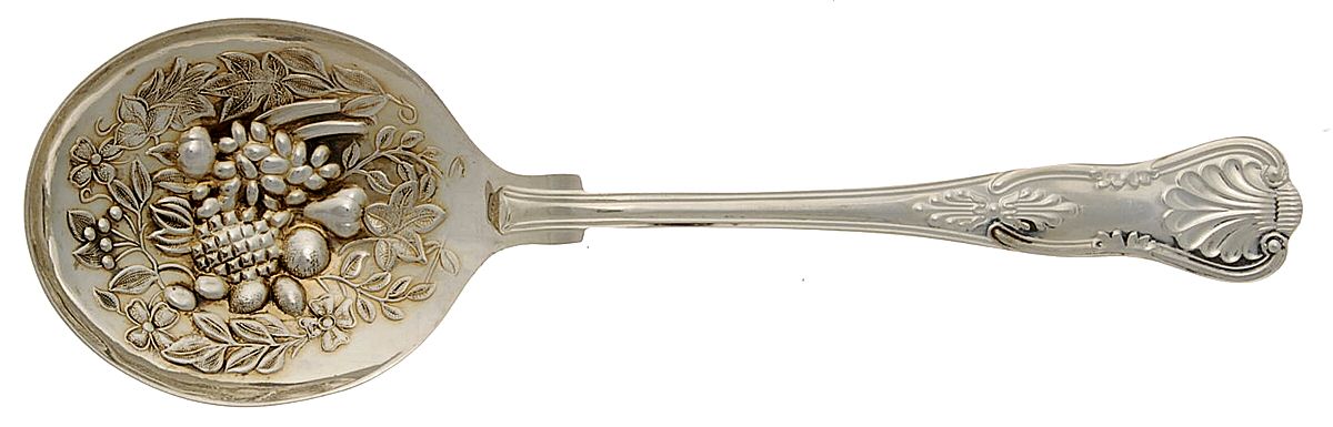 Kings (Silverplate, 1980) Solid Smooth Berry/Casserole Spoon by Towle Silver-1