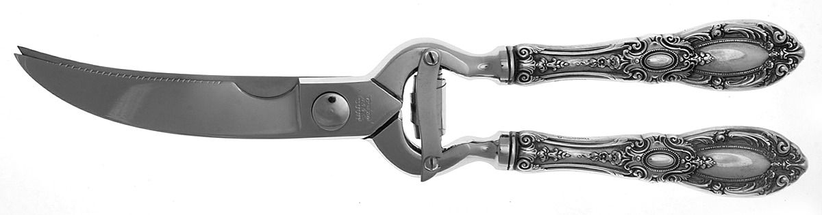 King Richard (Sterling, 1932, No Monos) Poultry Shears with Stainless Blades by Towle Silver-1