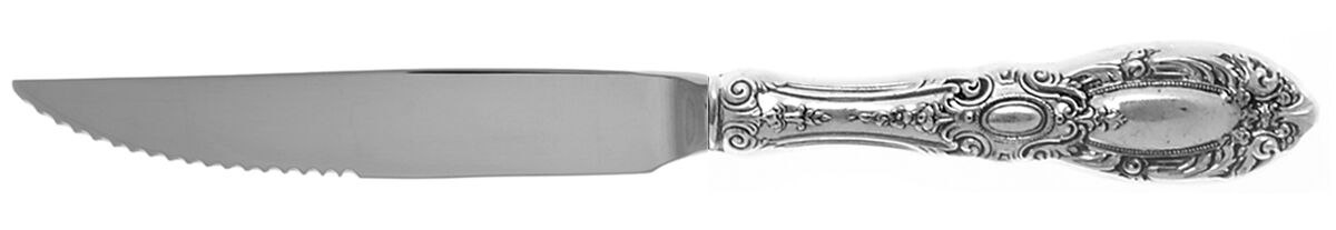 King Richard (Sterling, 1932, No Monos) Steak Knife Individual Hollow, Serrate HC by Towle Silver-1