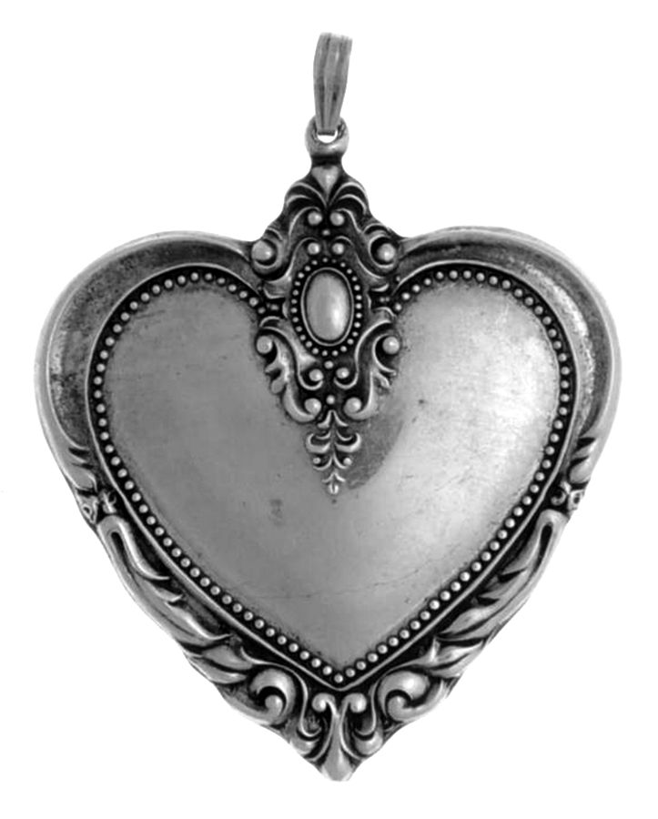 King Richard (Sterling, 1932, No Monos) Heart Pendant by Towle Silver-1