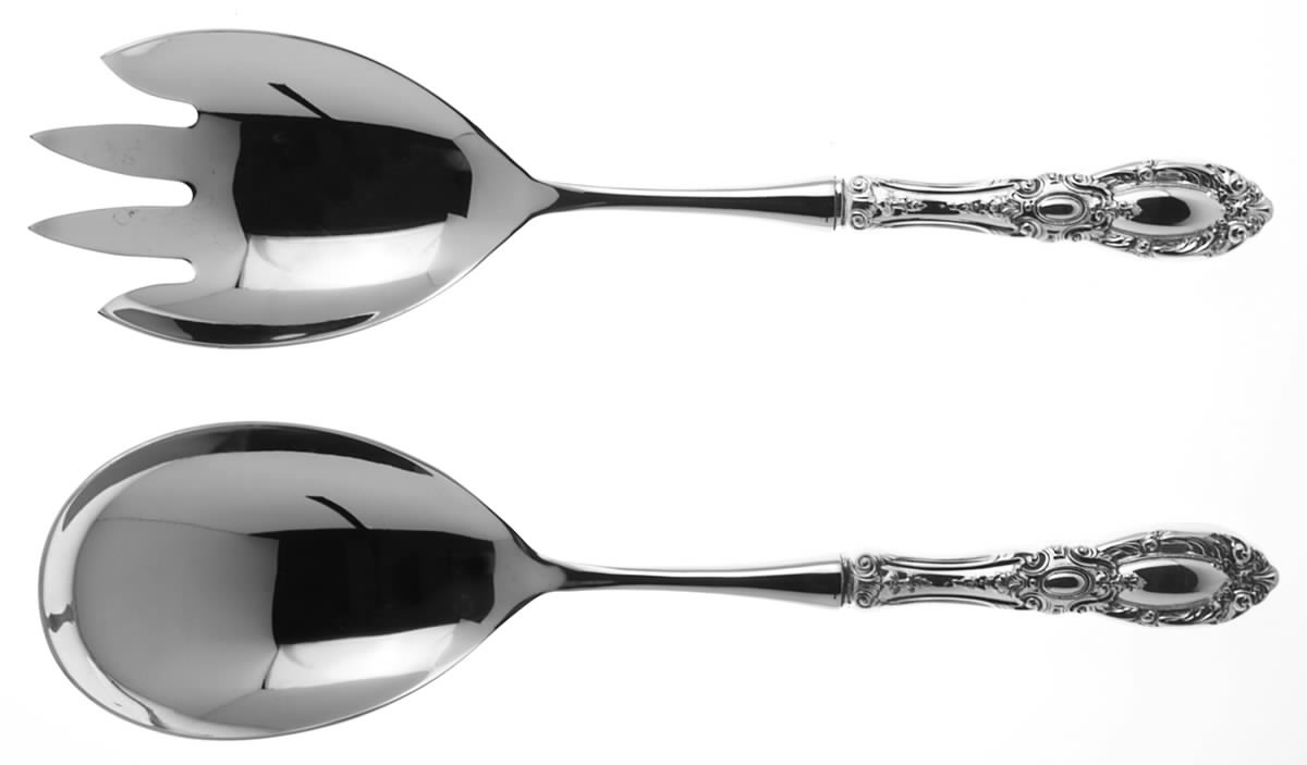King Richard (Sterling, 1932, No Monos) 2 Pc Salad Set with Stainless Bowl by Towle Silver-1