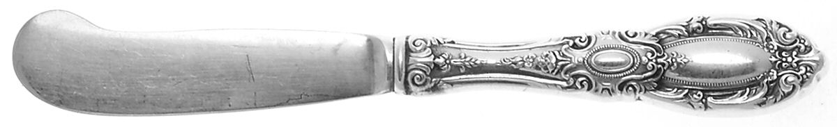 King Richard (Sterling, 1932, No Monos) Butter Spreader Hollow Hdl-Paddle/Stainless Blade by Towle Silver-1