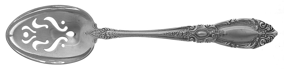 King Richard (Sterling, 1932, No Monos) Pierced Tablespoon (Serving Spoon) CM by Towle Silver-1