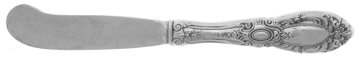 King Richard (Sterling, 1932, No Monos) Hollow Handle Paddle Butter Spreader (Solid) by Towle Silver-1