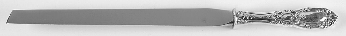 King Richard (Sterling, 1932, No Monos) Ham Slicer Knife, Stainless Blade by Towle Silver-1