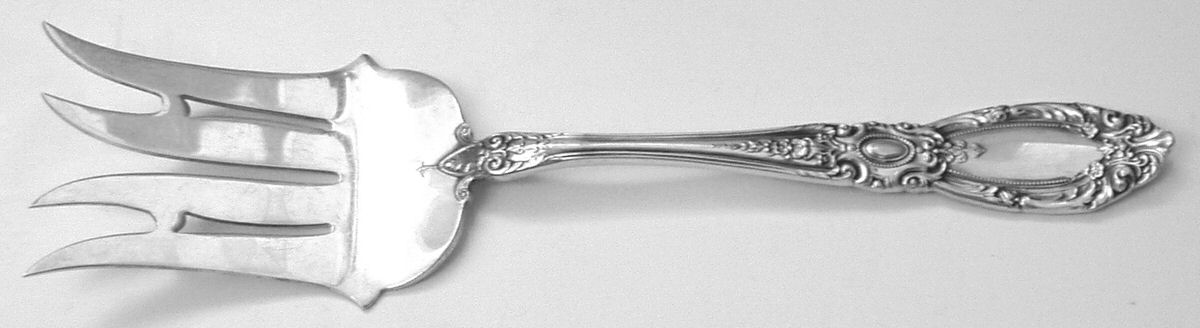 King Richard (Sterling, 1932, No Monos) Large Solid Cold Meat Serving Fork by Towle Silver-1
