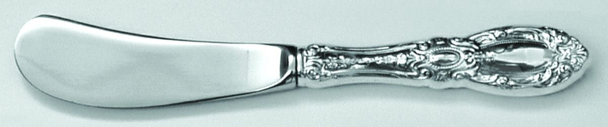 King Richard (Sterling, 1932, No Monos) Butter Spreader Hollow Hdl-Paddle/Stainless Blade by Towle Silver-1