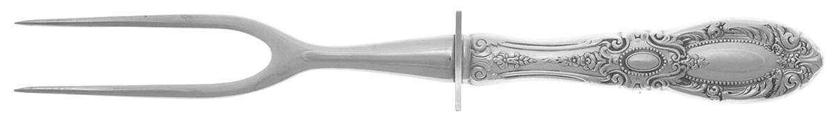 King Richard (Sterling, 1932, No Monos) Small Carving Fork Stainless Prong w/Sterling Guar by Towle Silver-1