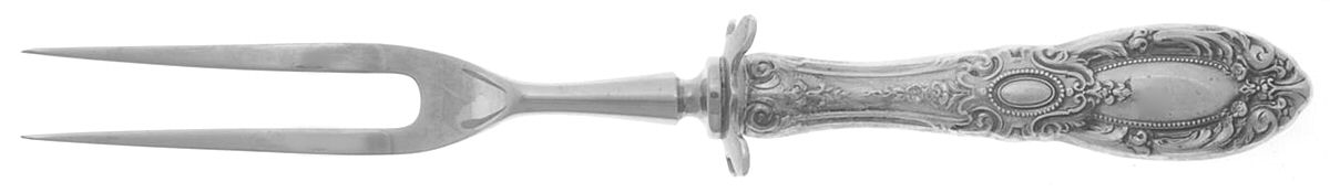 King Richard (Sterling, 1932, No Monos) Small Carving Fork W/Sterling Guard by Towle Silver-1
