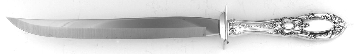King Richard (Sterling, 1932, No Monos) Large Stainless Blade Roast Carving Knife by Towle Silver-1