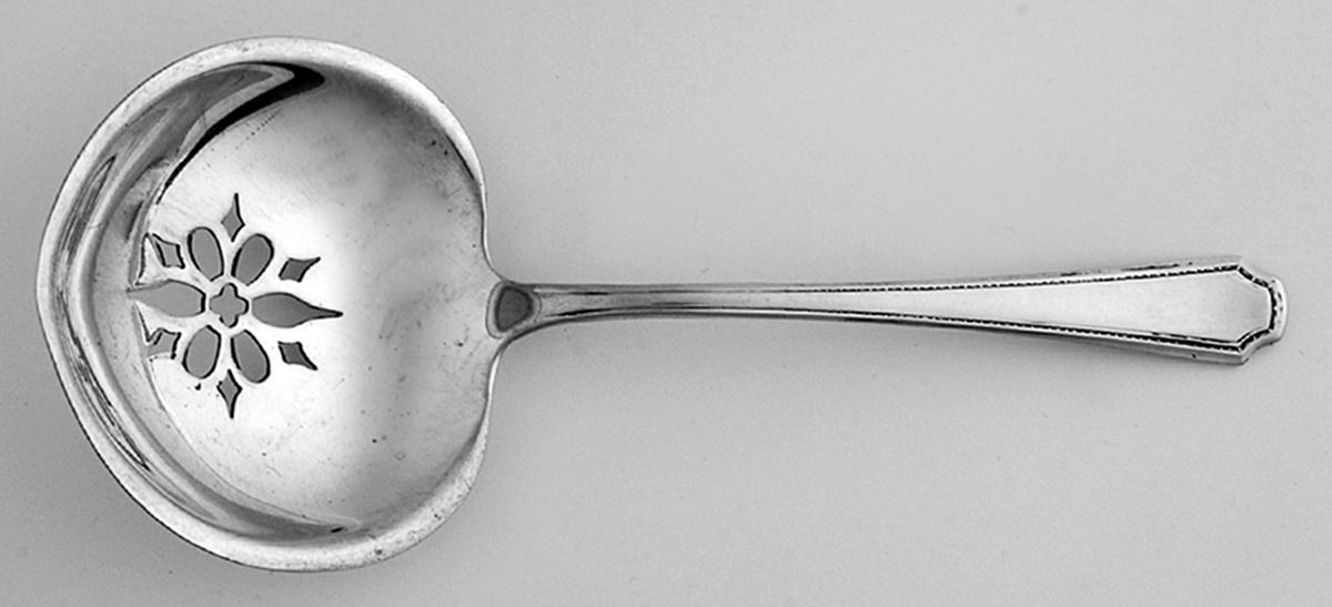 Lady Constance (Sterling, 1922) Pierced Almond Spoon by Towle Silver-1
