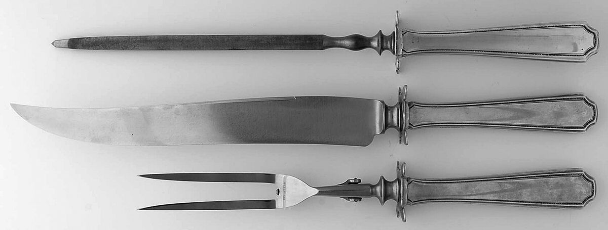 Lady Constance (Sterling, 1922) Large 3-Piece Roast Carving Set w/ Stainless Blade by Towle Silver-1