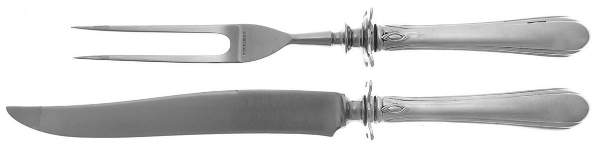 Lady Diana (Sterling, 1928, No Monograms) Small Stainless Blade 2-Piece Steak Carving Set by Towle Silver-1