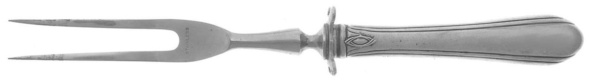 Lady Diana (Sterling, 1928, No Monograms) Small Steak Carving Fork with Stainless Prongs by Towle Silver-1