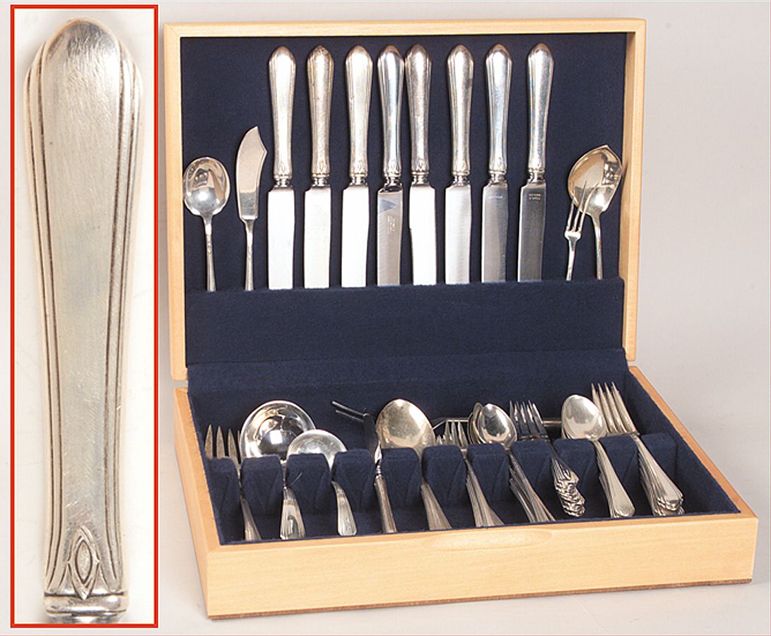 Lady Diana (Sterling, 1928, No Monograms) 60 Piece Set by Towle Silver-1