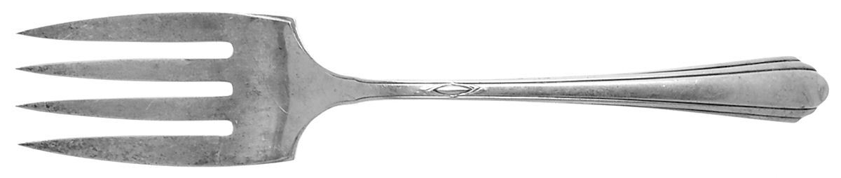 Lady Diana (Sterling, 1928, No Monograms) Medium Solid Cold Meat Serving Fork by Towle Silver-1