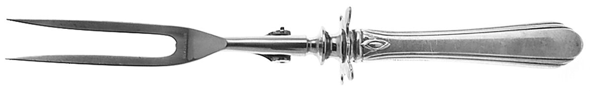 Lady Diana (Sterling, 1928, No Monograms) Large Stainless-Prong Roast Carving Fork by Towle Silver-1