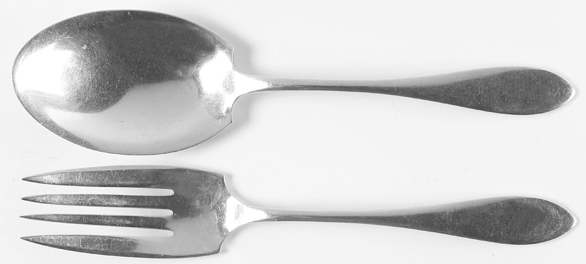 Lafayette (Sterling, 1905, No Monograms) (2 Pc) Solid Salad Set by Towle Silver-1