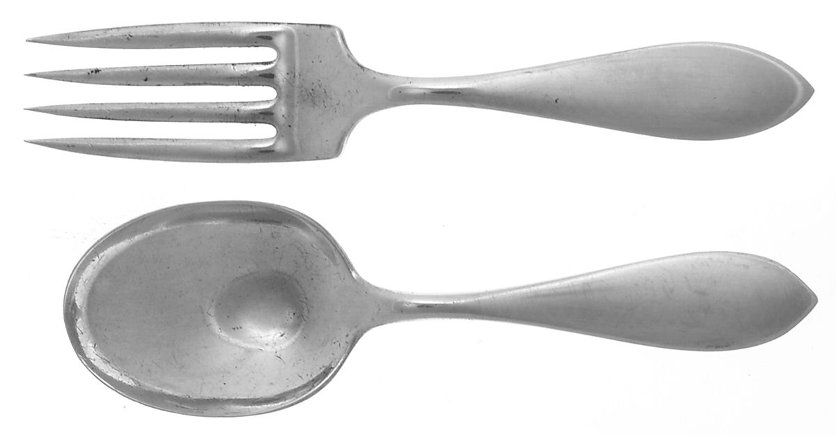 Lafayette (Sterling, 1905, No Monograms) 2 Pc Baby Set (BF, BS) by Towle Silver-1
