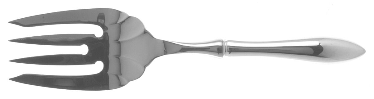 Lafayette (Sterling, 1905, No Monograms) Large Stainless-Tine Cold Meat Serving Fork by Towle Silver-1