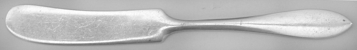 Lafayette (Sterling, 1905, No Monograms) Flat Handle Paddle Butter Spreader by Towle Silver-1