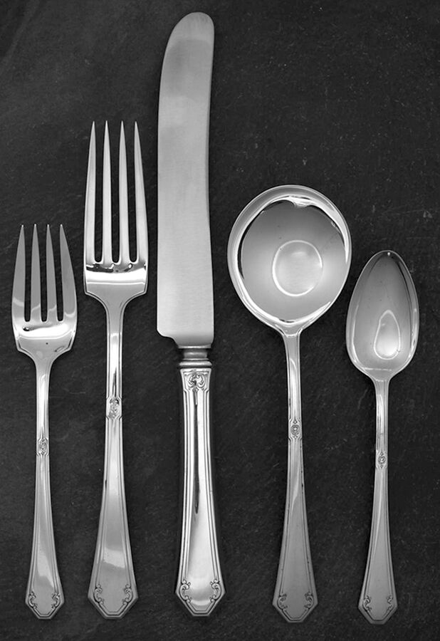 Lady Mary (Sterling, 1917, No Monograms) 5 Piece Dinner Size Setting by Towle Silver-1