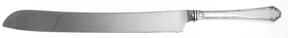 Lady Mary (Sterling, 1917, No Monograms) Wedding Cake Knife with Stainless Blade HC by Towle Silver-1