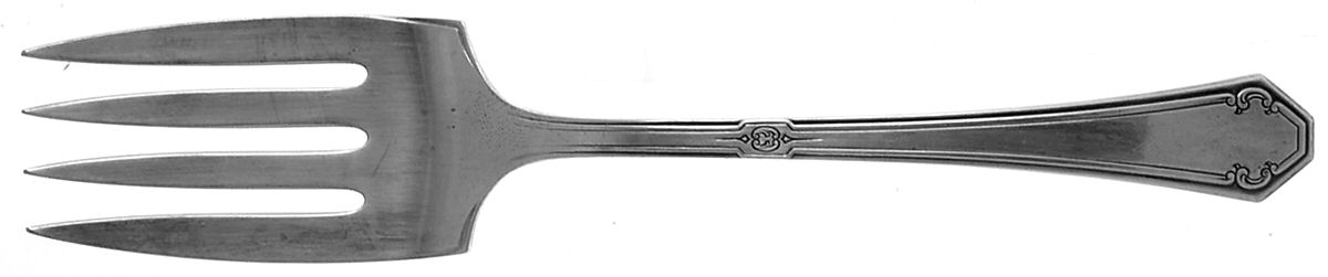 Lady Mary (Sterling, 1917, No Monograms) Medium Solid Cold Meat Serving Fork by Towle Silver-1
