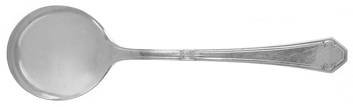Lady Mary (Sterling, 1917, No Monograms) Round Bowl Soup Spoon (Cream Soup) by Towle Silver-1