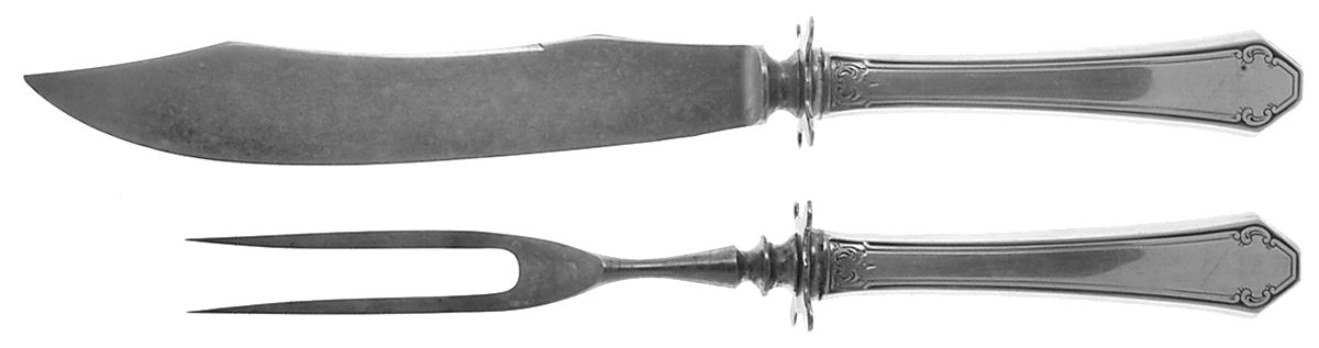 Lady Mary (Sterling, 1917, No Monograms) Small Steak 2-Piece Carving Set w/Stainless Blade by Towle Silver-1