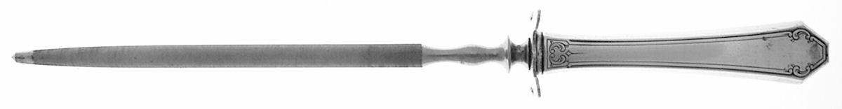 Lady Mary (Sterling, 1917, No Monograms) Large Steel Rod Knife Sharpener by Towle Silver-1