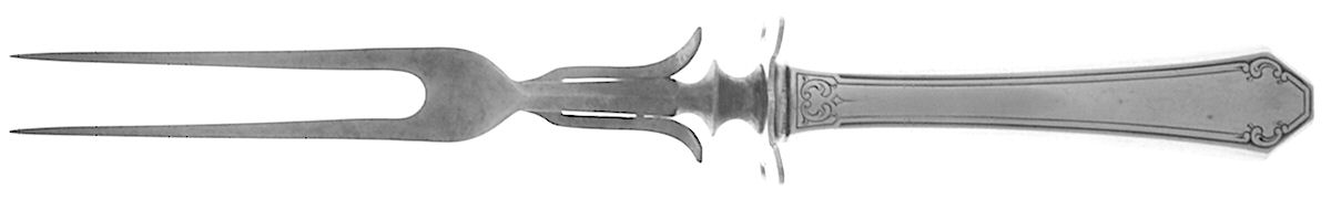 Lady Mary (Sterling, 1917, No Monograms) Large Stainless-Prong Roast Carving Fork by Towle Silver-1