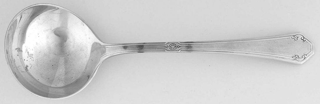 Lady Mary (Sterling, 1917, No Monograms) Round Bowl Soup Spoon (Bouillon) by Towle Silver-1