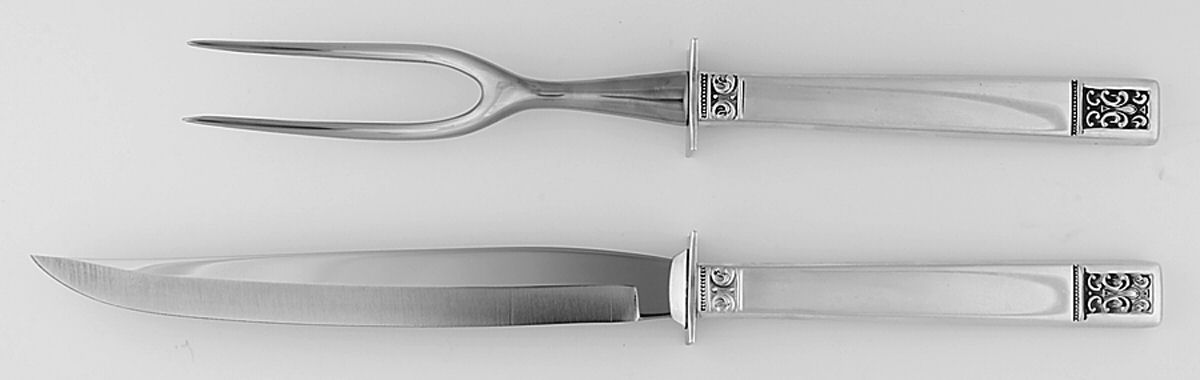 Laureate (Sterling, 1968) Small Steak 2-Piece Carving Set w/Stainless Blade by Towle Silver-1