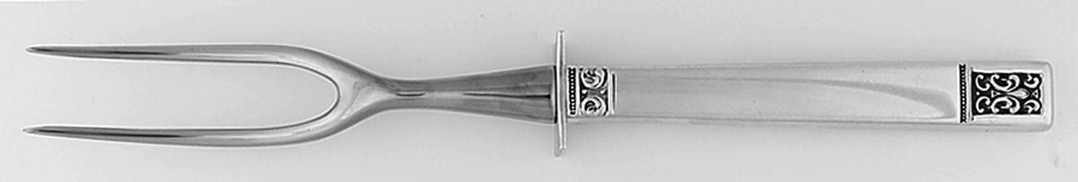 Laureate (Sterling, 1968) Small Steak Carving Fork with Stainless Prongs by Towle Silver-1