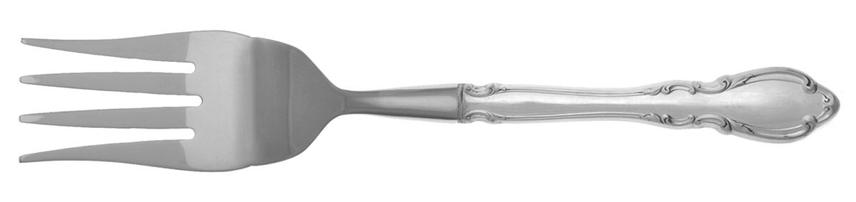 Legato (Sterling, 1962) Cold Meat Fork Large, Stainless Tines HC by Towle Silver-1
