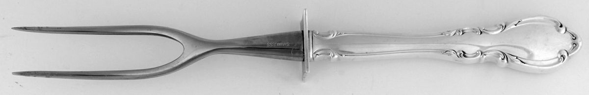 Legato (Sterling, 1962) Small Steak Carving Fork with Stainless Prongs by Towle Silver-1