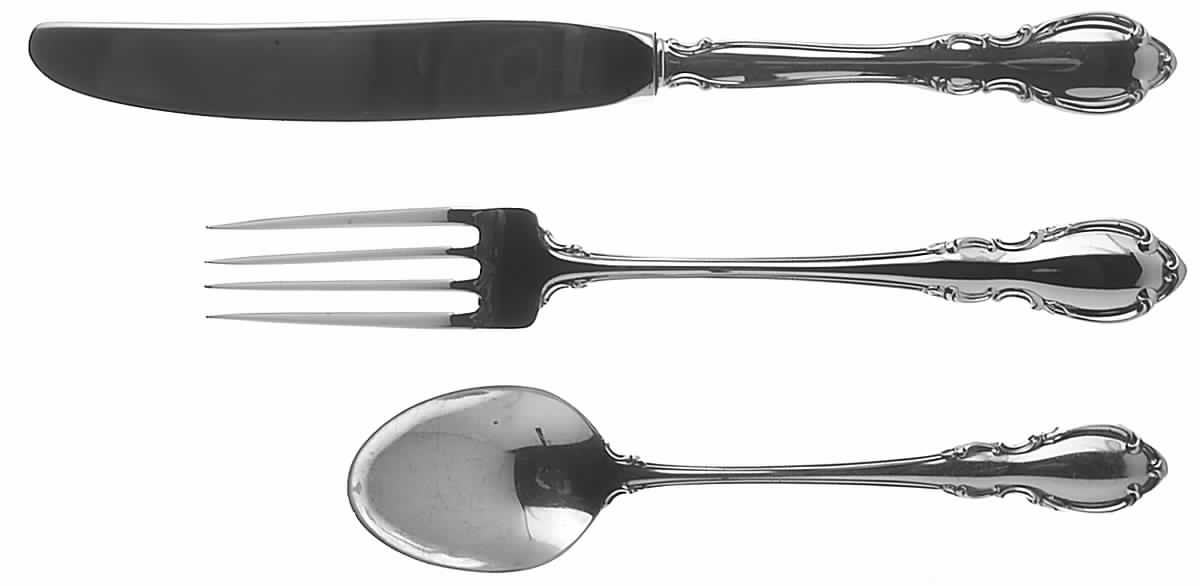 Legato (Sterling, 1962) 3-Piece Youth Set (Knife, Fork & 5 O'Clock Spoon) by Towle Silver-1