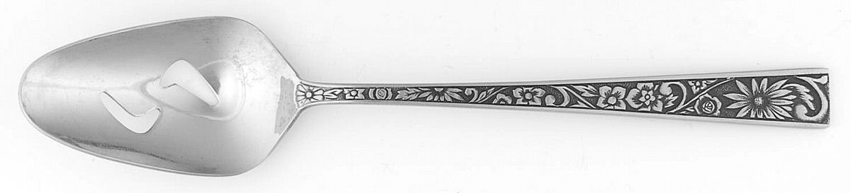 Leaf Velvet (Stainless) Pierced Tablespoon (Serving Spoon) by Towle Silver-1